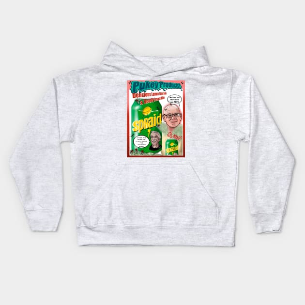 Pukey Products 56 "Spraid" Kids Hoodie by Popoffthepage